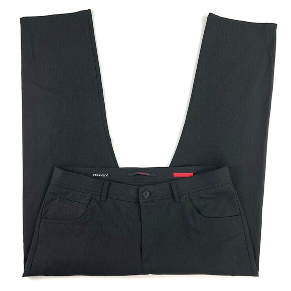 Alberto Ceramica Pants Mens Stone Modern Fit Black Pinstripe Stretch Sz 34x27.5 - Picture 4 of 9